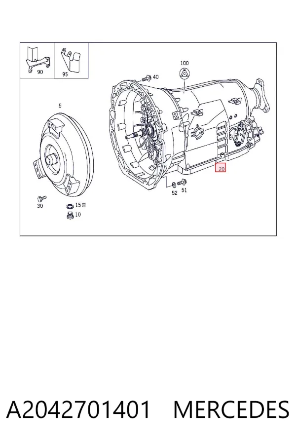 Caixa Automática de Mudança montada A2042701401 Mercedes