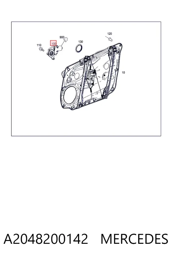 Motor de acionamento de vidro da porta dianteira esquerda A2048200142 Mercedes