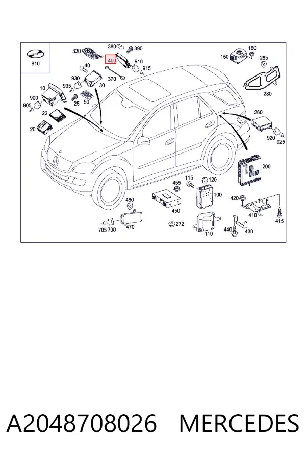 Unidade de controlo multimídia A2048708026 Mercedes