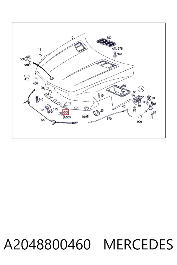 Fecho da capota A2048800460 Mercedes