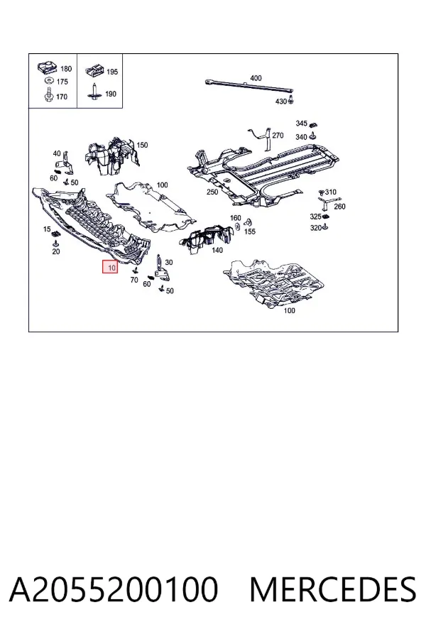 Proteção de motor dianteira A2055200100 Mercedes