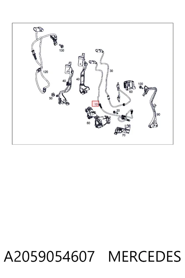Sensor ABS dianteiro esquerdo A2059054607 Mercedes