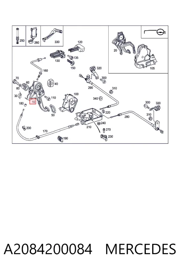 Avalanca do freio de estacionamento A2084200084 Mercedes