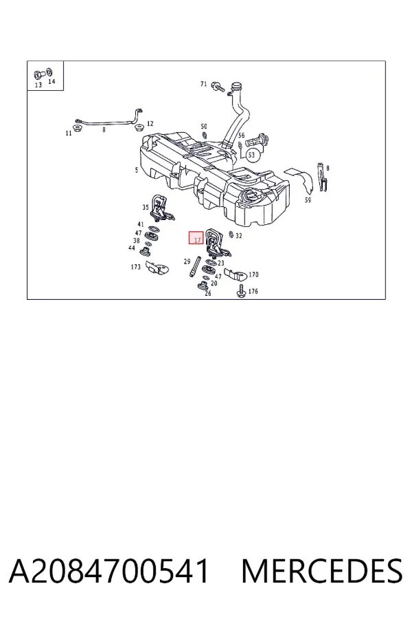 Módulo de bomba de combustível com sensor do nível de combustível A2084700541 Mercedes