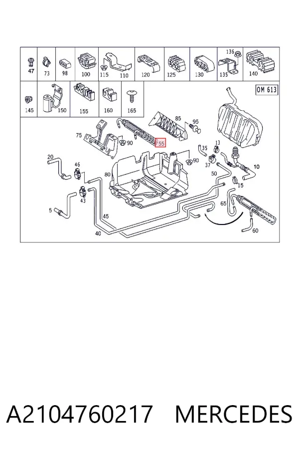 Radiador de esfriamento de combustível A2104760217 Mercedes