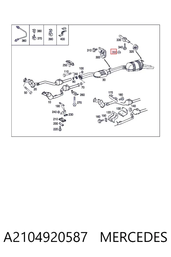 Coxim de fixação do silenciador A2104920587 Mercedes