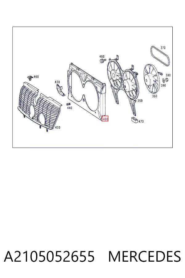 Difusor do radiador de aparelho de ar condicionado A2105052655 Mercedes
