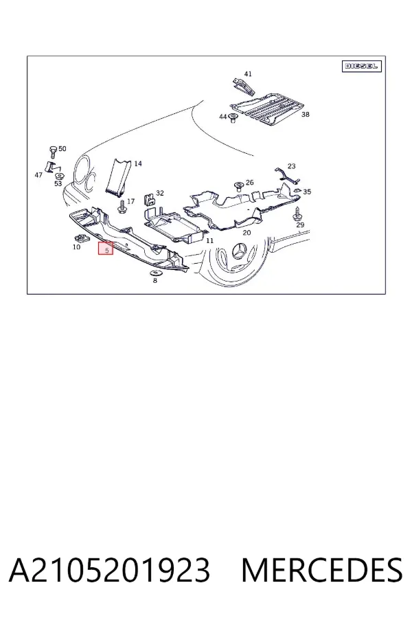 Proteção do pára-choque dianteiro A2105201923 Mercedes