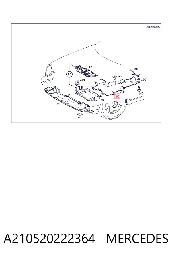 Proteção da caixa de mudança A210520222364 Mercedes
