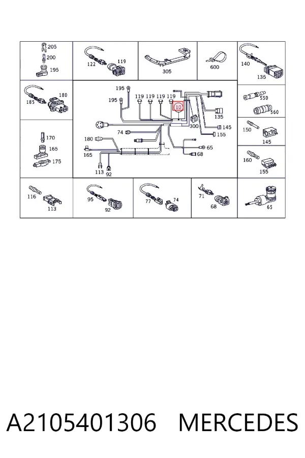 Fios isolados da seção de motor A2105401306 Mercedes