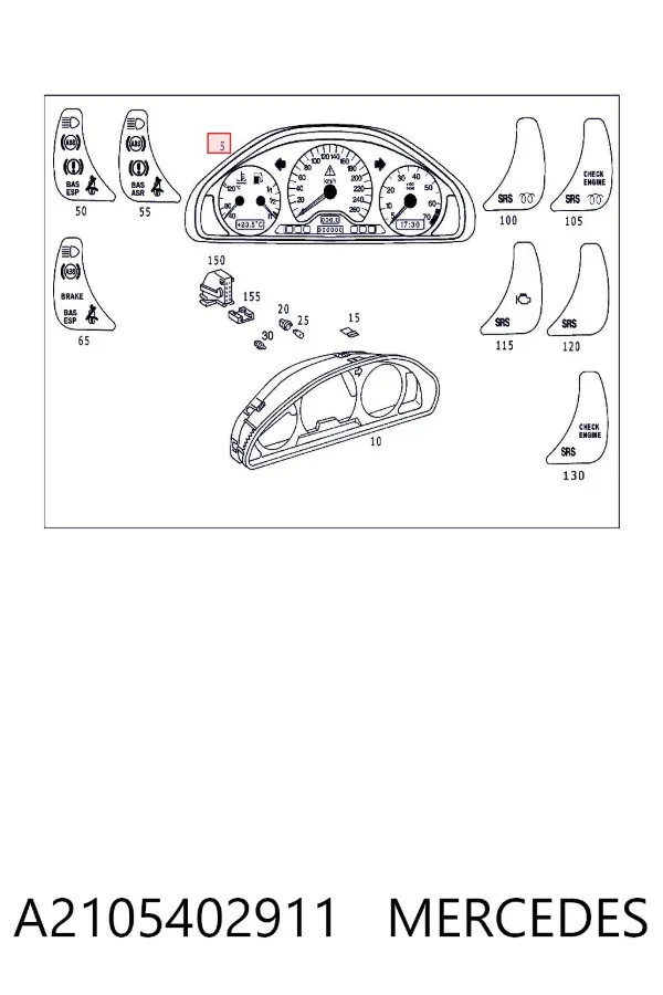 Painel de instrumentos (quadro de instrumentos) A2105402911 Mercedes