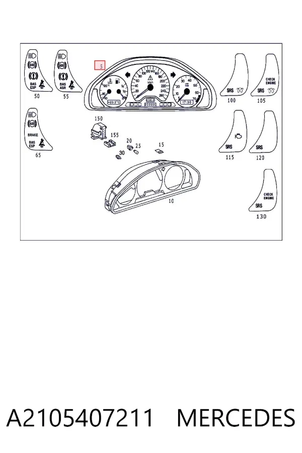 Painel de instrumentos (quadro de instrumentos) A2105407211 Mercedes