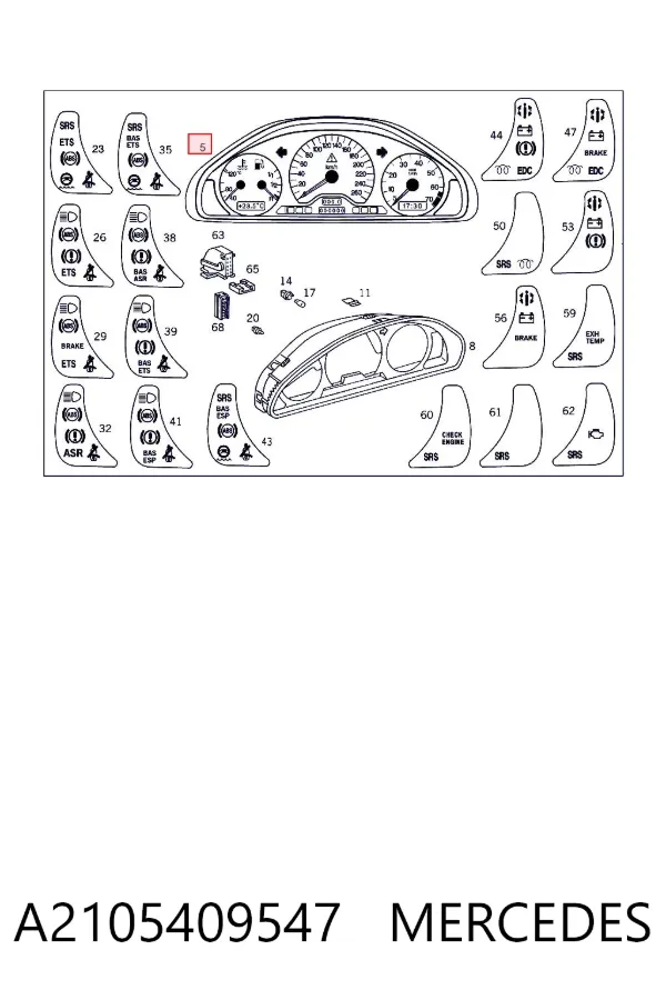 Painel de instrumentos (quadro de instrumentos) A2105409547 Mercedes