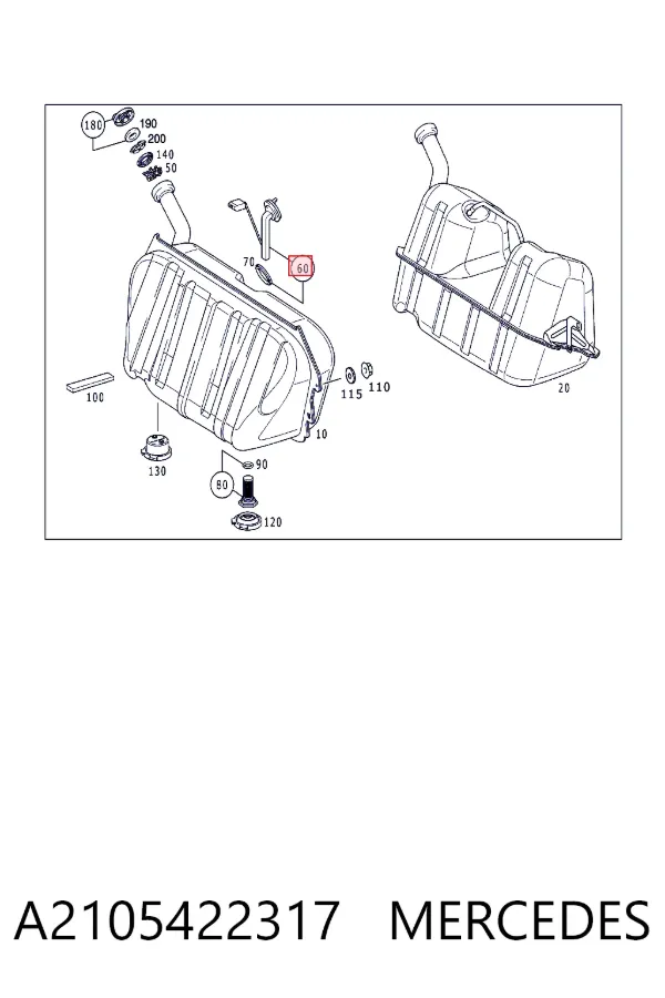 Sensor do nível de combustível no tanque A2105422317 Mercedes