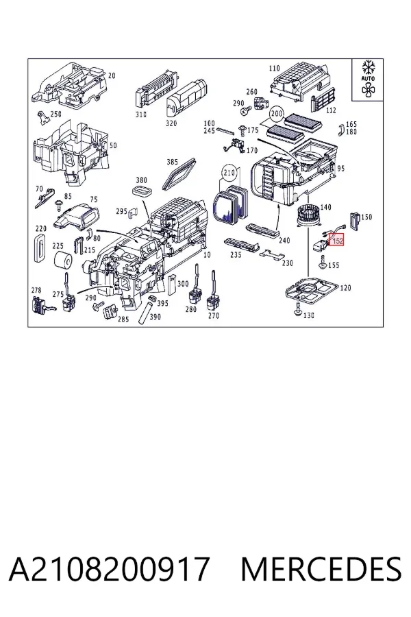 Resistor (resistência) de ventilador de forno (de aquecedor de salão) A2108200917 Mercedes