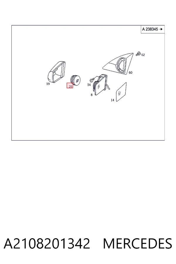 Motor de acionamento do lente do espelho de retrovisão A2108201342 Mercedes