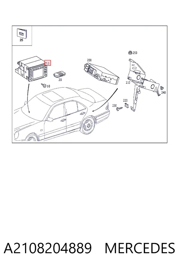 Mostrador multifuncional A2108204889 Mercedes