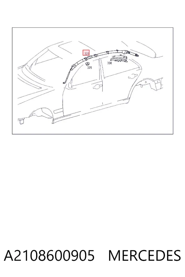 Cinto de segurança (AIRBAG) de estore lateral esquerdo A2108600905 Mercedes