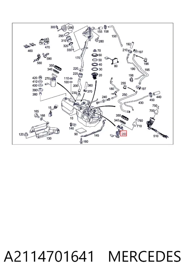 Sensor do nível de combustível no tanque A2114701641 Mercedes