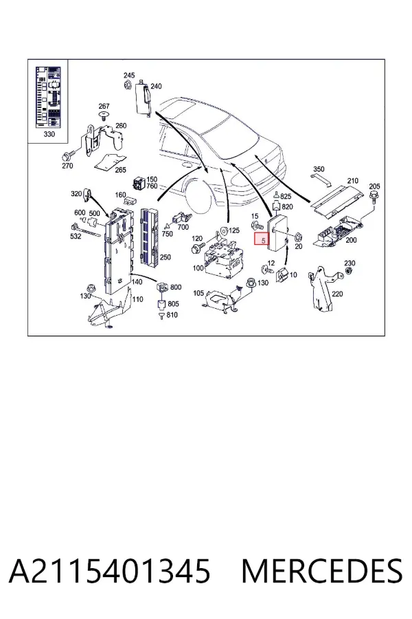 Bateria recarregável (PILHA) A2115401345 Mercedes
