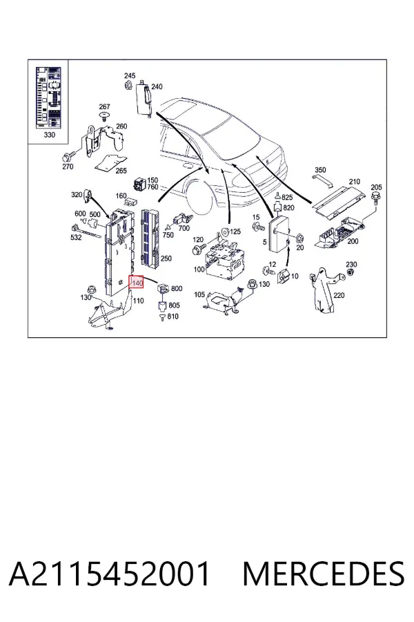 Unidade de controlo de sinais SAM A2115452001 Mercedes