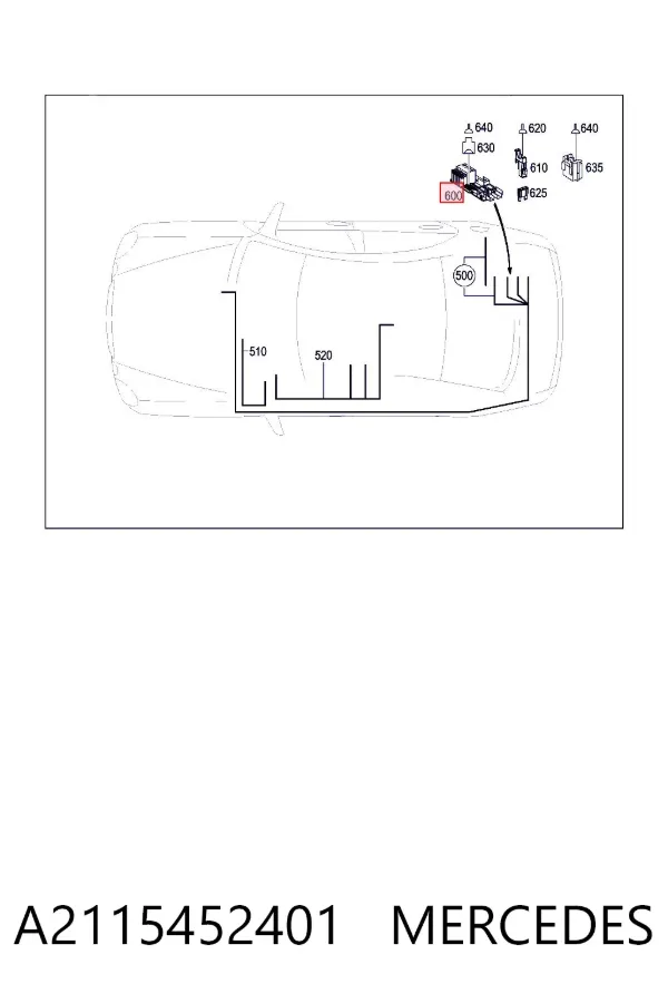 Unidade de dispositivos de segurança A2115452401 Mercedes