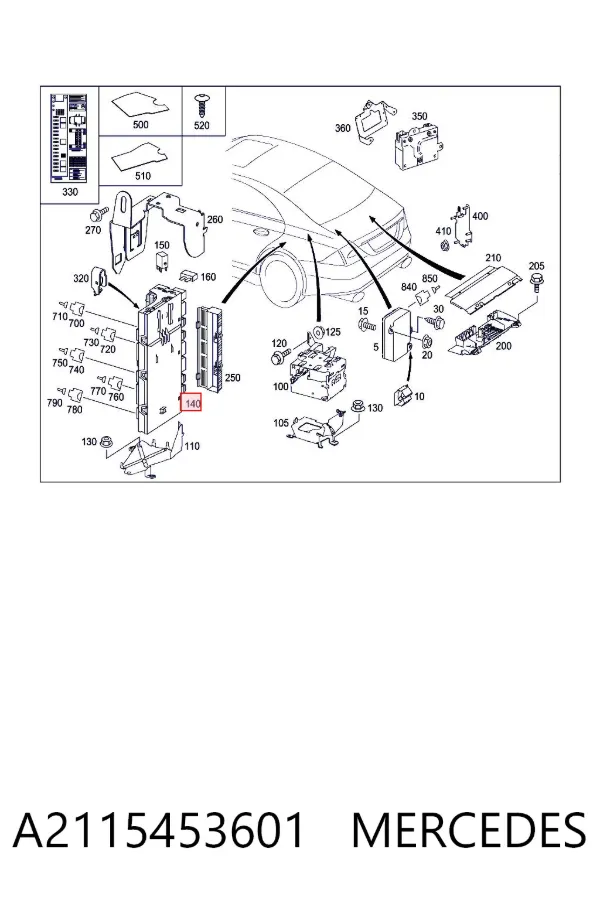 Unidade de controlo de sinais SAM A2115453601 Mercedes