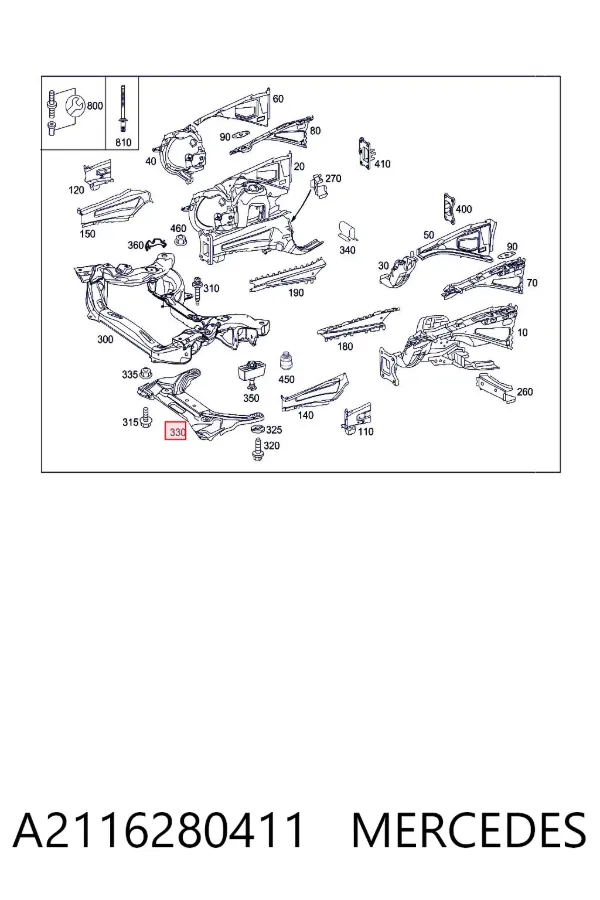 Consola de fixação da cremalheira da direção A2116280411 Mercedes