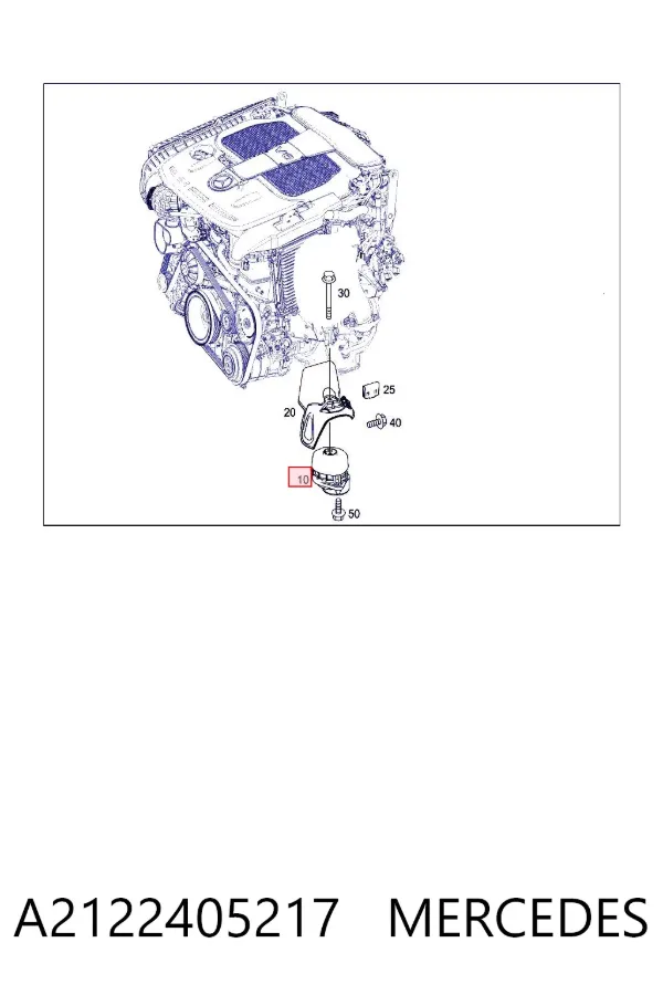 Coxim (suporte) direito dianteiro de motor A2122405217 Mercedes
