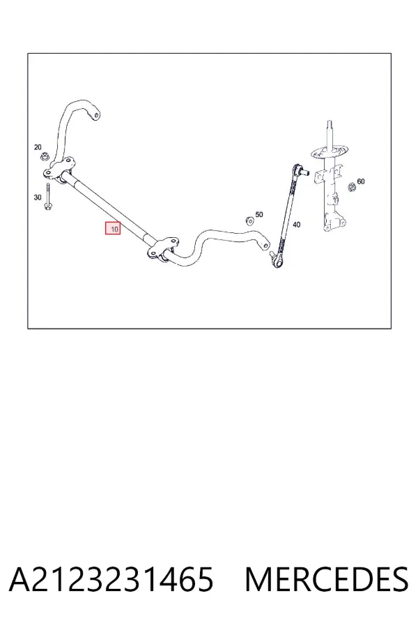 Estabilizador dianteiro A2123231465 Mercedes