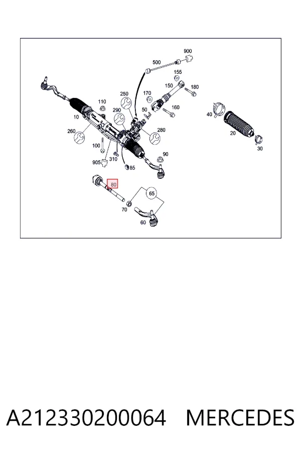 Tração de direção A212330200064 Mercedes