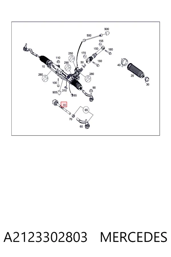 Tração de direção A2123302803 Mercedes
