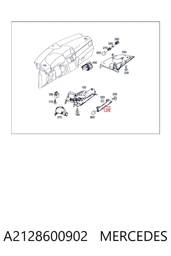Cinto de segurança (AIRBAG) de condutor, de proteção de joelhos A2128600902 Mercedes