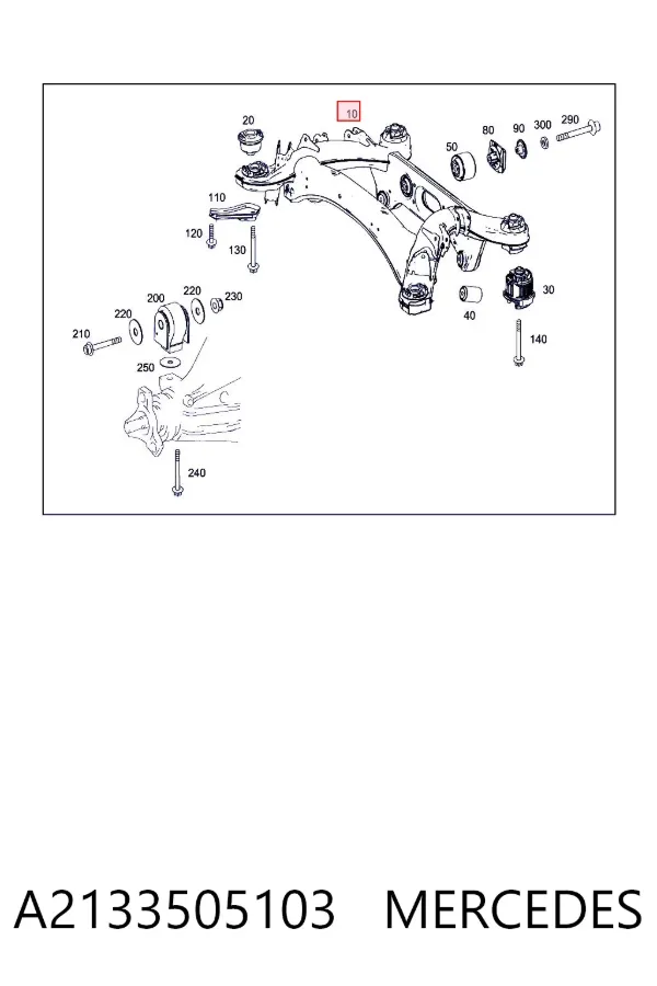 Viga de suspensão traseira (plataforma veicular) A2133505103 Mercedes