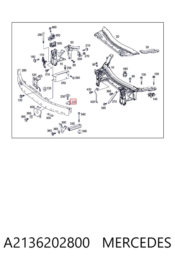 Consola (adaptador) de fixação da luz dianteira esquerda A2136202800 Mercedes
