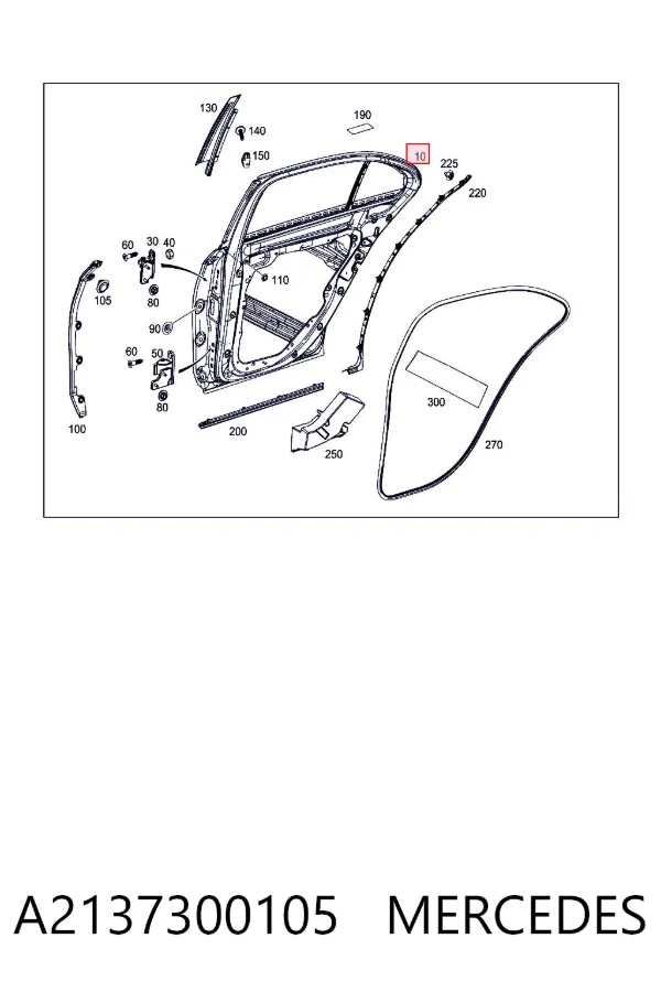 Porta traseira esquerda A2137300105 Mercedes