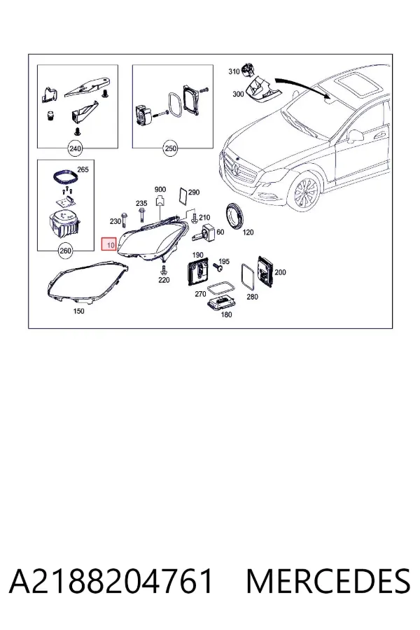 Luz esquerda A2188204761 Mercedes