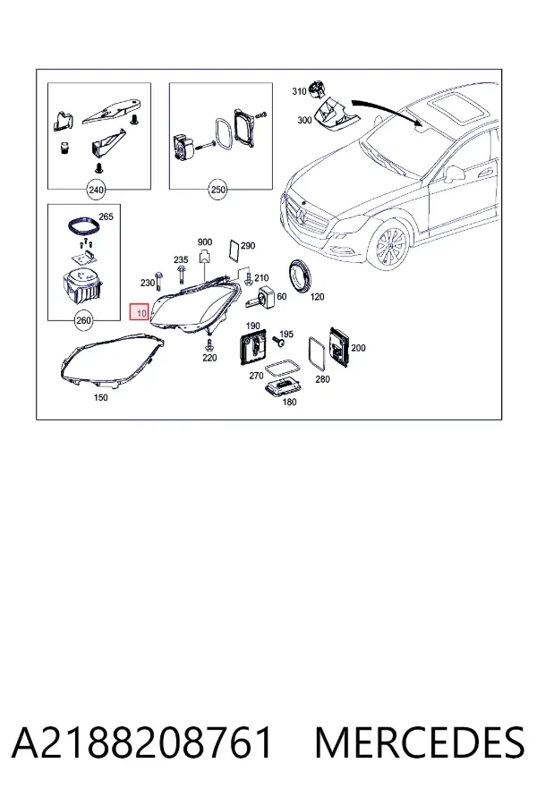 Luz esquerda A2188208761 Mercedes