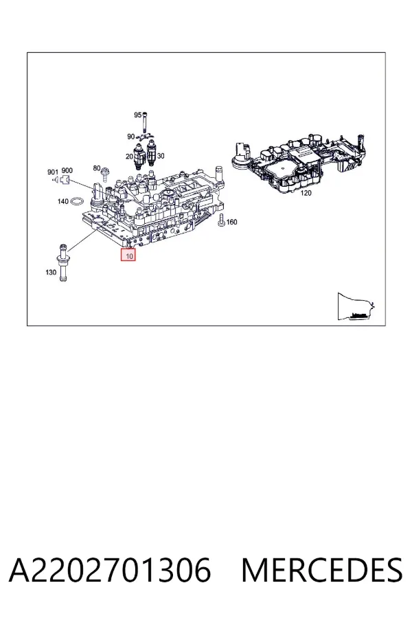 Unidade de válvulas da Caixa Automática de Mudança A2202701306 Mercedes