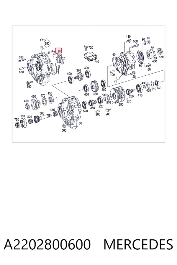 Caixa de transferência A2202800600 Mercedes