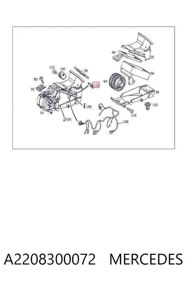 Sensor de temperatura de ar no salão A2208300072 Mercedes