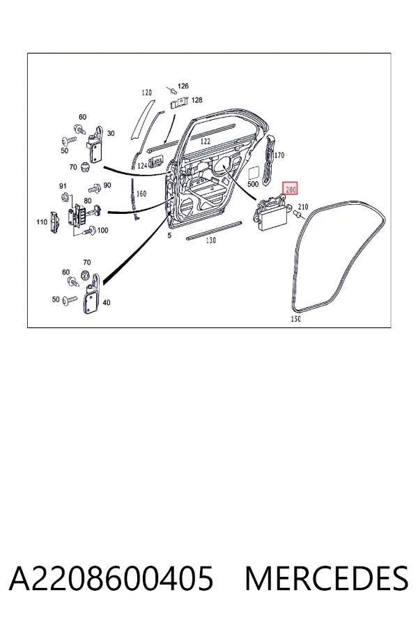 Cinto de segurança (AIRBAG) da porta dianteira direita A2208600405 Mercedes