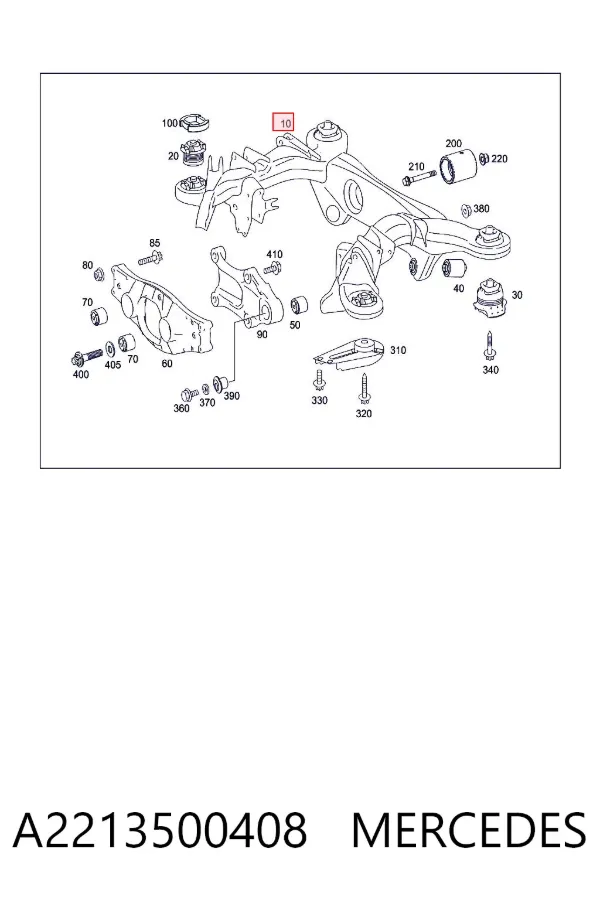 Viga de suspensão traseira (plataforma veicular) A2213500408 Mercedes
