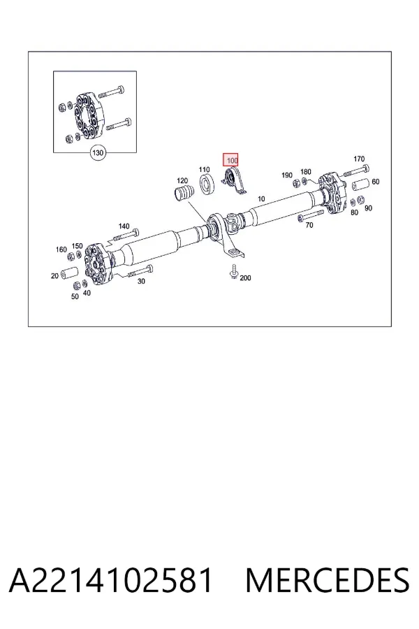 Rolamento suspenso da junta universal A2214102581 Mercedes