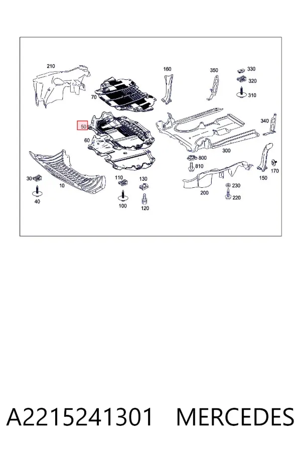 Proteção de motor, de panela (da seção de motor) A2215241301 Mercedes