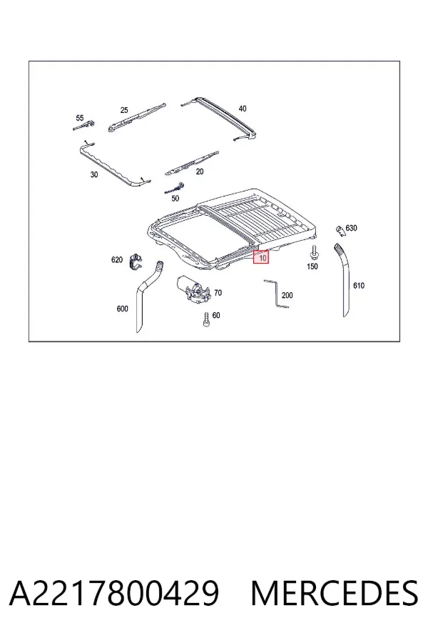Chassi de alcapão A2217800429 Mercedes