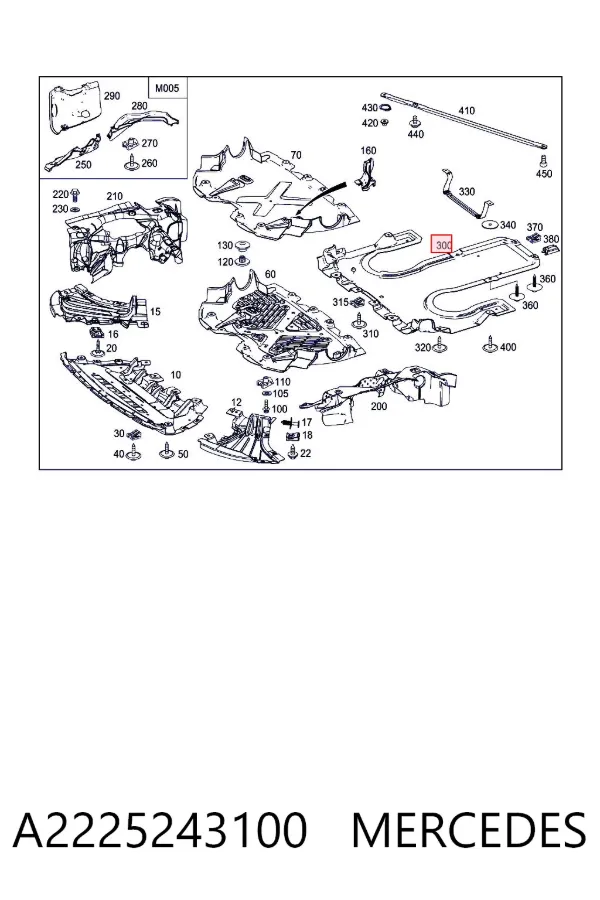 Proteção da caixa de mudança A2225243100 Mercedes