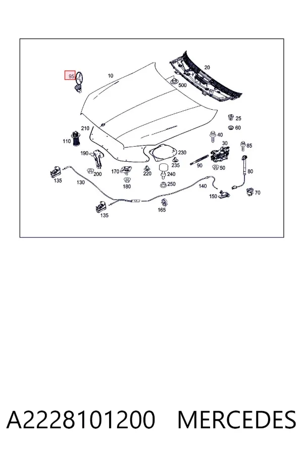 Emblema da capota A2228101200 Mercedes