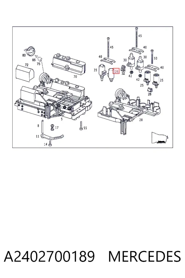Solenoide da Caixa Automática de Mudança A2402700189 Mercedes