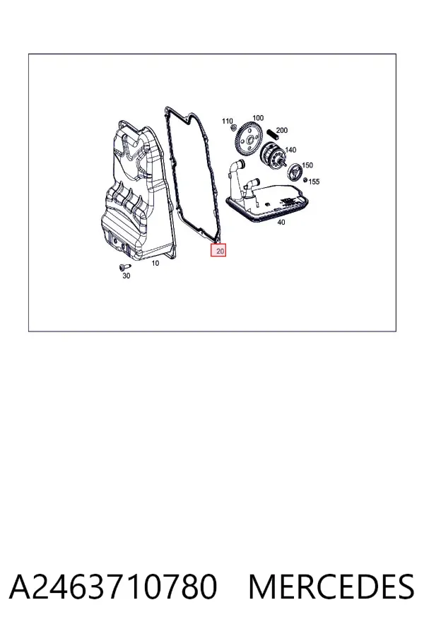 Vedante de panela da Caixa Automática de Mudança/Caixa Mecânica de Mudança A2463710780 Mercedes